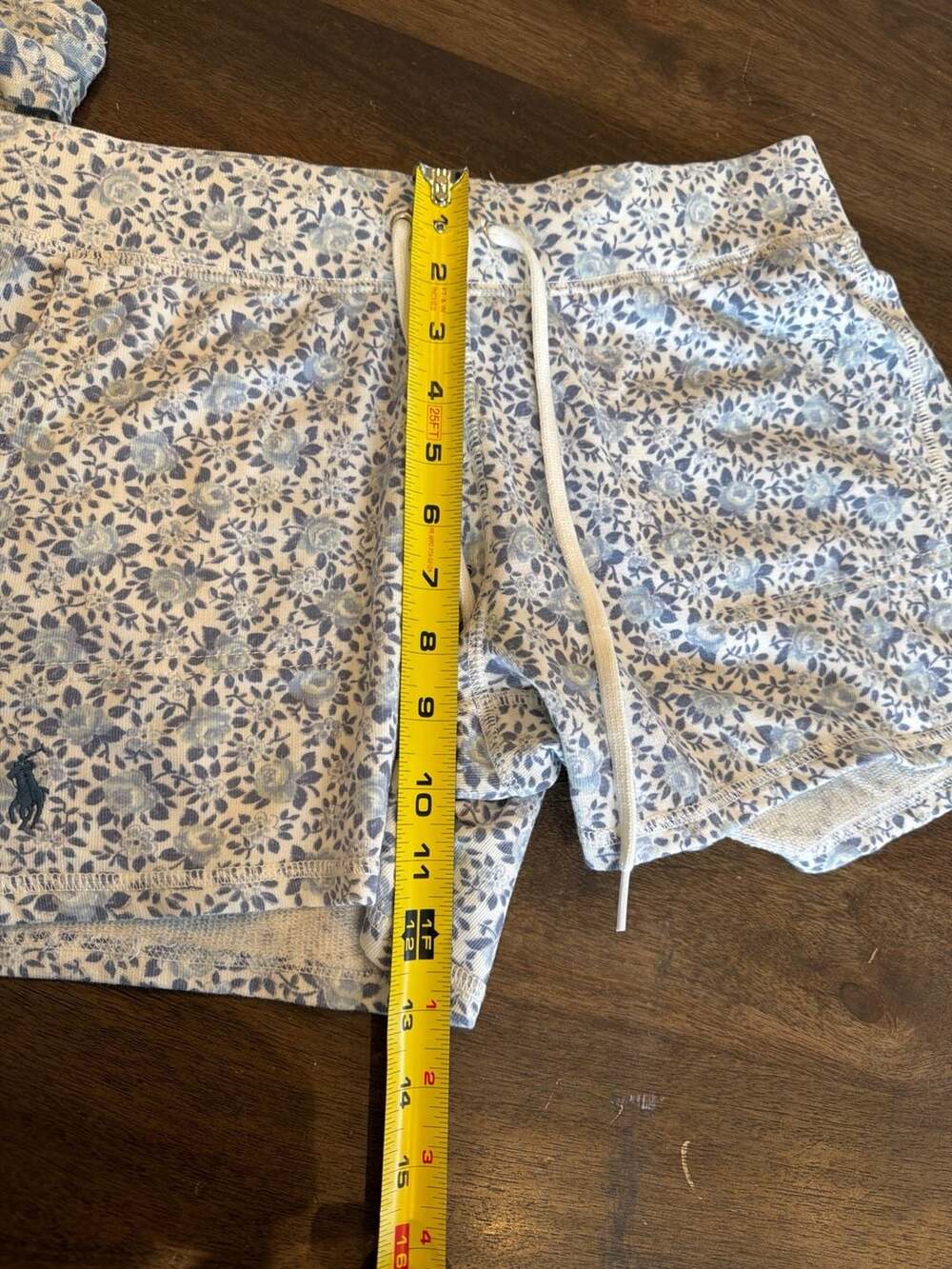 Ralph Lauren Blue Floral 100% Linen Tank Top cotton Shorts 2 pc Set, Size XS - Picture 12 of 14